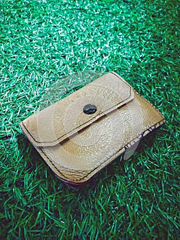 Wallet on grass