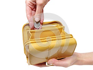 Wallet and hands-clipping path