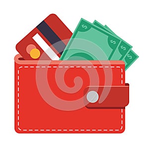 Wallet Icon - Money and Credit Card