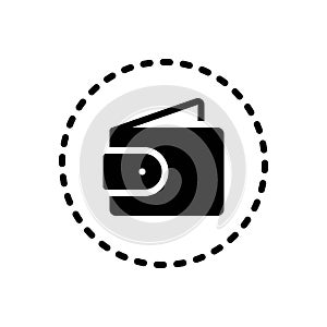 Black solid icon for Wallet, purse and payment