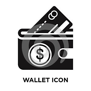 Wallet icon vector isolated on white background, logo concept of