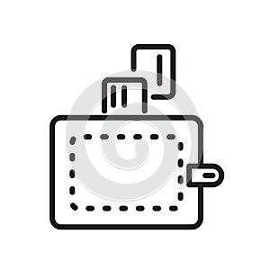 Wallet icon vector isolated on white background, Wallet sign , linear symbol and stroke design elements in outline style