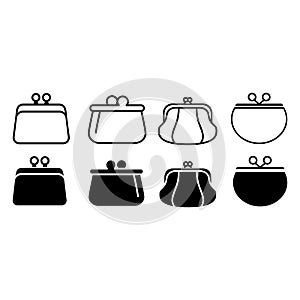 Wallet icon vector set. Purse with money illustration sign collection. Coins symbol. online payment logo.