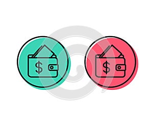 Wallet line icon. Affordability sign. Vector