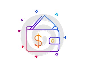 Wallet line icon. Affordability sign. Vector