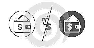 Wallet line icon. Affordability sign. Vector