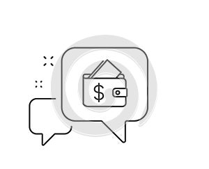 Wallet line icon. Affordability sign. Vector