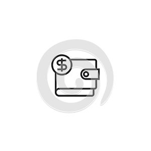 Wallet line icon. linear style sign for mobile concept and web design. Outline vector icon. Symbol, logo illustration. Vector