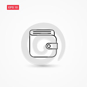 Wallet line icon vector 2