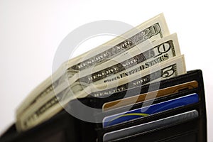 Wallet with money and cards