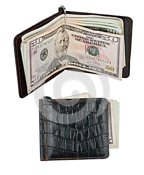Wallet with moneyclip