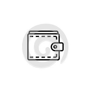 Wallet Outline Vector Icon, Symbol or Logo.