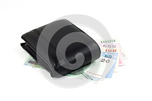 Wallet put on Thai banknote