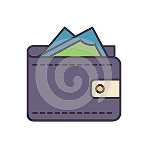 Wallet related vector icon