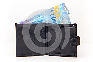 Wallet with Swiss francs