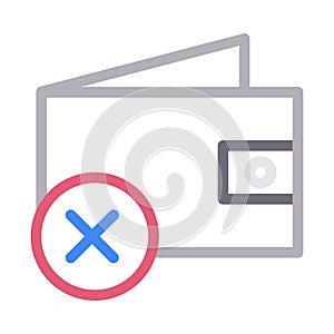 Wallet thin color line vector icon
