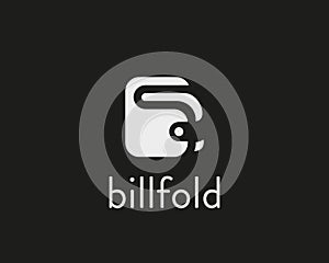 Wallet vector logo design. Money billfold payment logotype.
