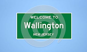 Wallington, New Jersey city limit sign. Town sign from the USA.