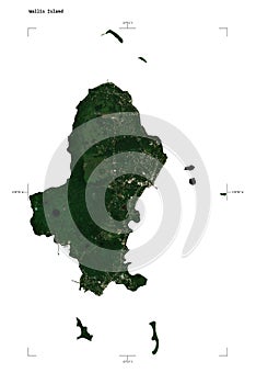 Wallis Island shape on white. High-res satellite