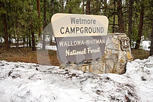 Wallowa Whitman National Forest Wetmore Campground Sign Oregon U photo
