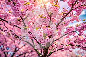 Wallpaper background blooming pink tree