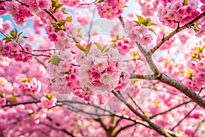 Wallpaper background blooming pink tree