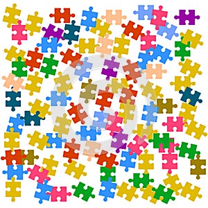 Wallpaper with colored puzzles