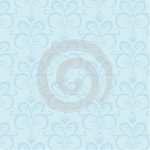 Wallpaper elegant Antique vintage blue flourish vector pattern