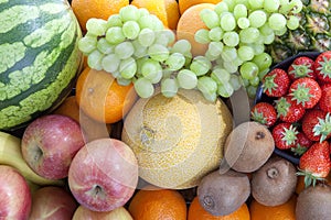 Wallpaper filled with fresh fruit in closeup