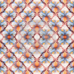 Rapport of origami abstract flowers colorful for Mirror Pattern. Pattern mirrored repeat for background. Generative AI photo