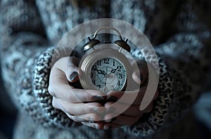 Wallpaper of Black and White Clock, Generative AI