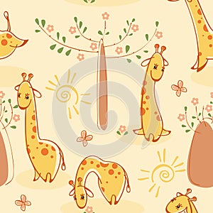 Wallpaper with giraffes