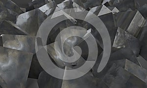 Wallpaper. Gray abstract polyhedra. 3d texture. Background.