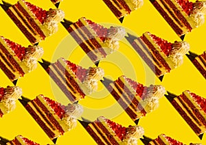 Wallpaper of multiple red velvet cakes in oblique position