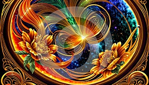 Wallpaper mystical pattern art sun mystic energy light flow