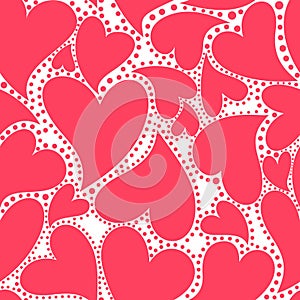 Wallpaper with red hearts