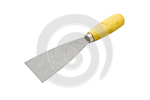 Wallpaper scraper with wood handle.