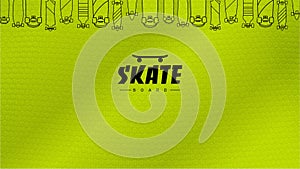 wallpaper skateboard with neon green background photo
