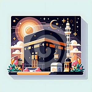 Wallpaper vector icon mosque mekkah alharam ai generator photo