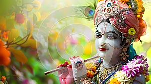 Wallpapers of Krishna playing the pipe on your desktop