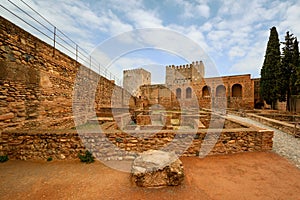 The walls of the Alcazaba in the Alhambra