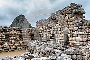 Walls and alcoves in the residential or urban sector of the Machu Picchu archaeological complex, Sacred Valley, Peru