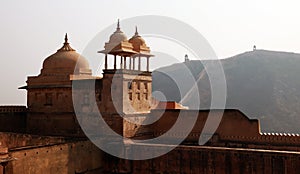 Walls at Amber Fort near Jaipur, India