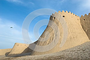 Walls of an ancient city of Khiva