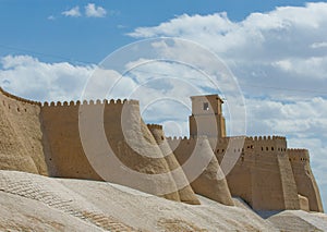 Walls of an ancient city of Khiva, Uzbekistan photo