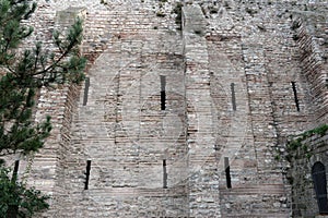 The walls of ancient Constantinople. Anemas Prison. Istanbul. Turkey