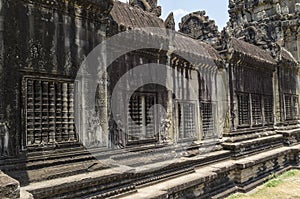 Walls of Angkor Wat with ventilation photo