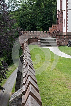 Walls around the castle hradec nad moravici