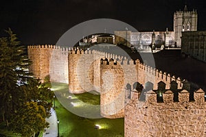 Walls of Avila Night