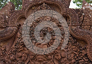 Walls at Banteay Srei Temple Near Angkor Wat